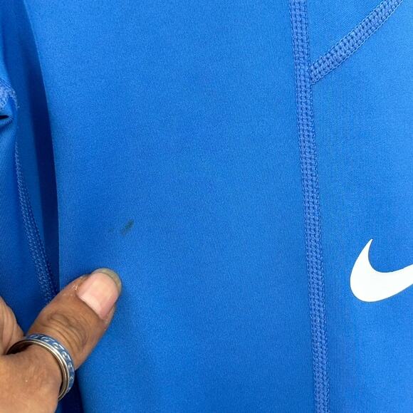 Nike Dri-Fit Blue and White Colorblock Kids Leggings Size M - Picture 3 of 13